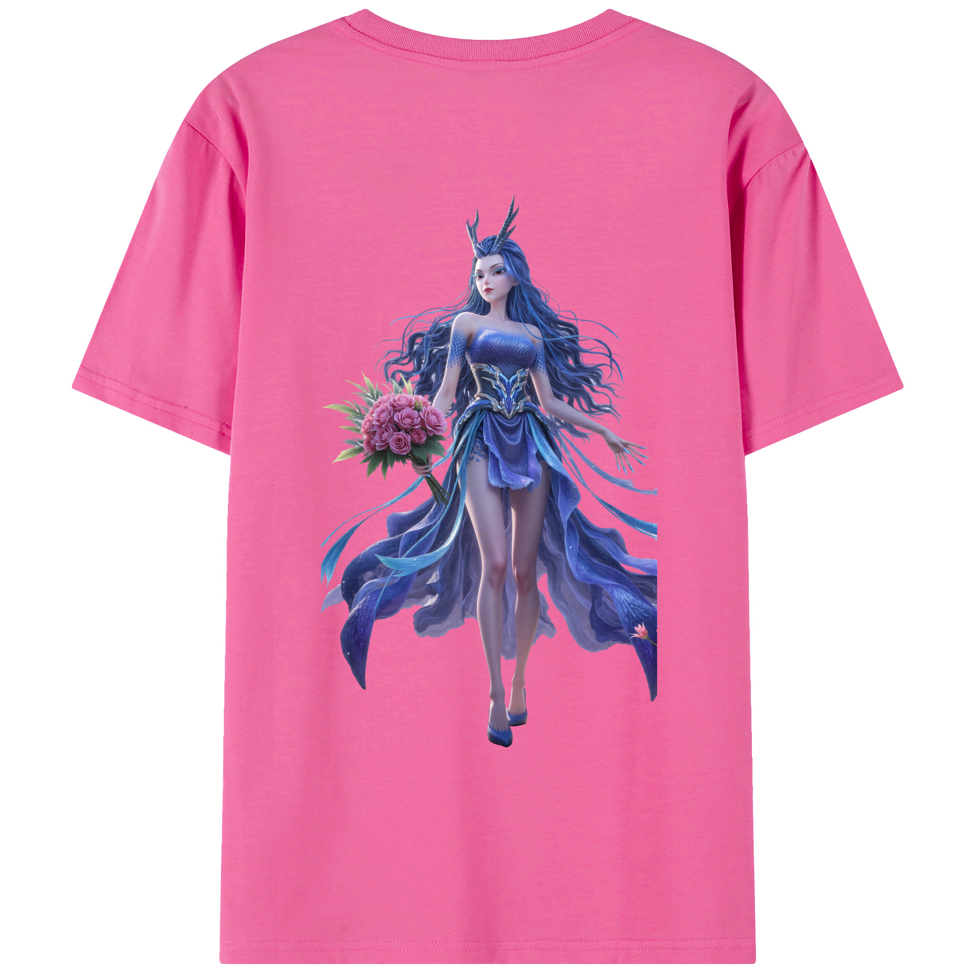 （画像用） Ne Zha 2 ナタ 魔童の大暴れ レディース半袖Tシャツ(バックプリント)